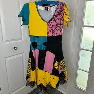 Nightmare Before Christmas Women's Hot Topic Sally Cosplay Dress Sze Small AS IS